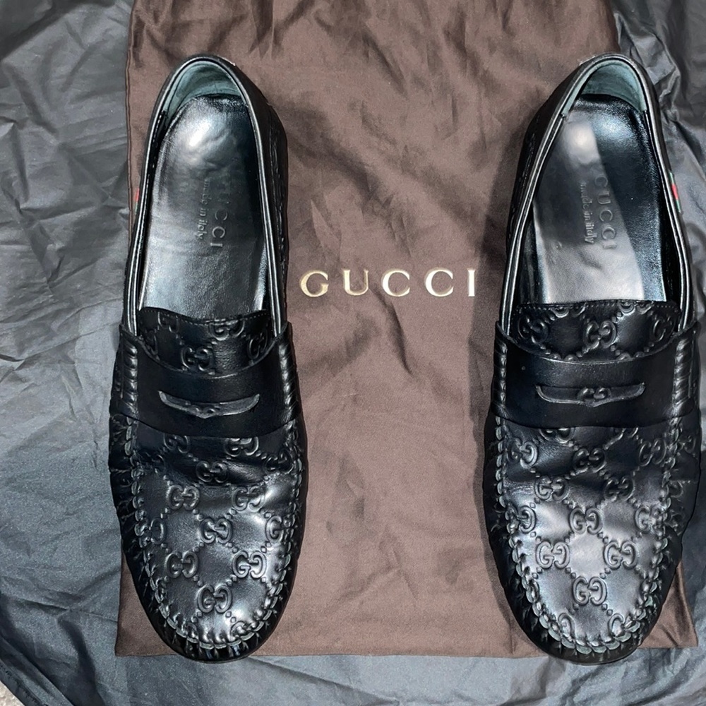 Mens gucci drivers 9 1/2 black authentic